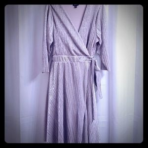 Wrap around silver dress torrid